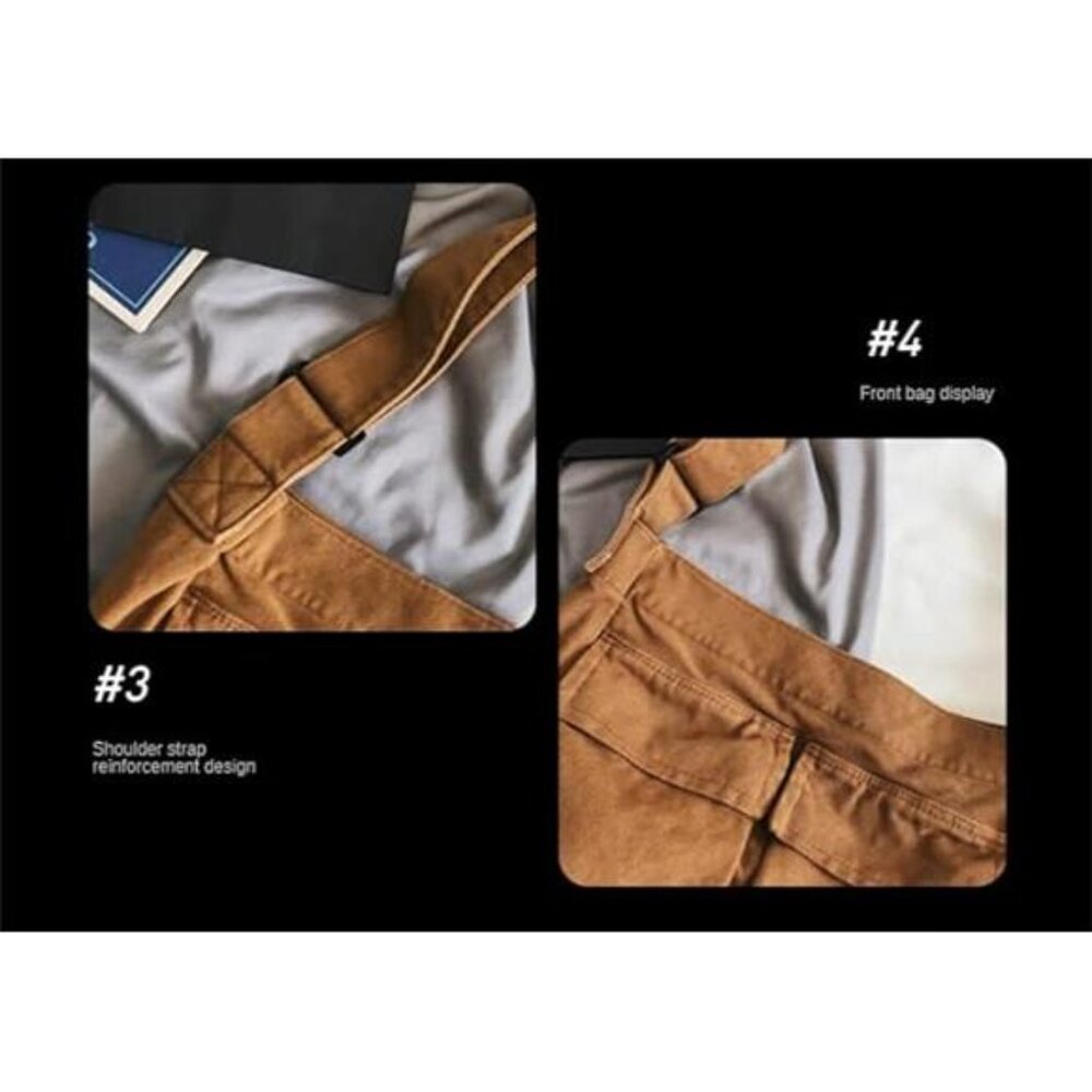 Large Messenger Bag Canvas Crossbody Shoulder Tote With Multiple Pockets - Picture 6 of 6